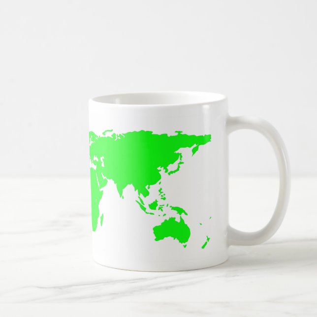 Gröntens vita världskarta kaffemugg (Höger)
