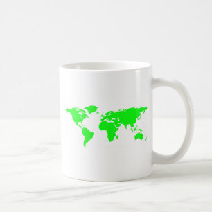 Gröntens vita världskarta kaffemugg