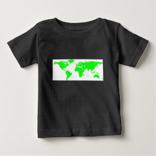 Gröntens vita världskarta t shirt