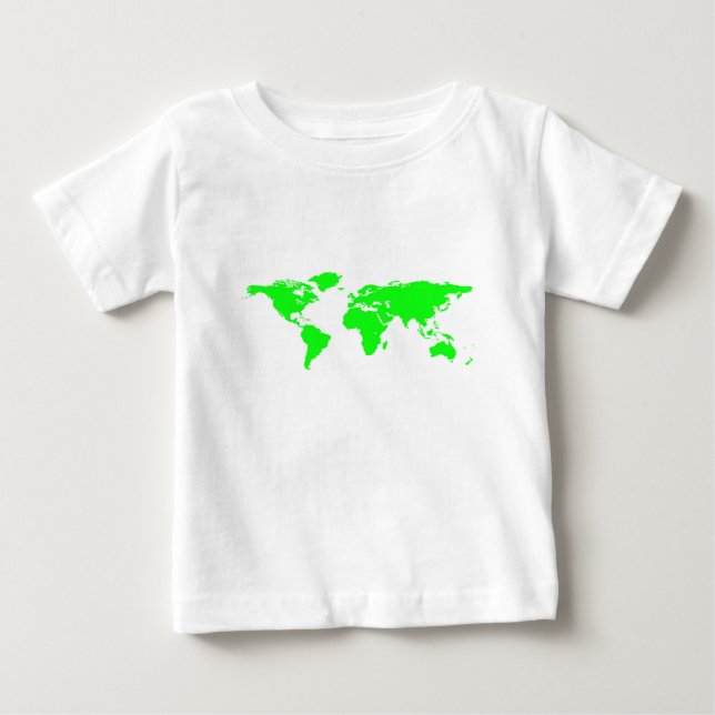 Gröntens vita världskarta tee (Framsida)