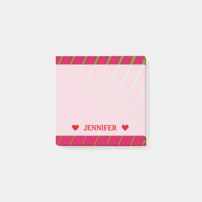 Gröntlinjer på Crimson mönster & Post-it Block (Framsida)