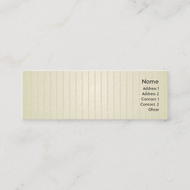 Gröntlinjer - smala mini visitkort (Framsida)