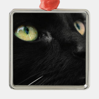 Gröntögon - svart katt julgransprydnad metall