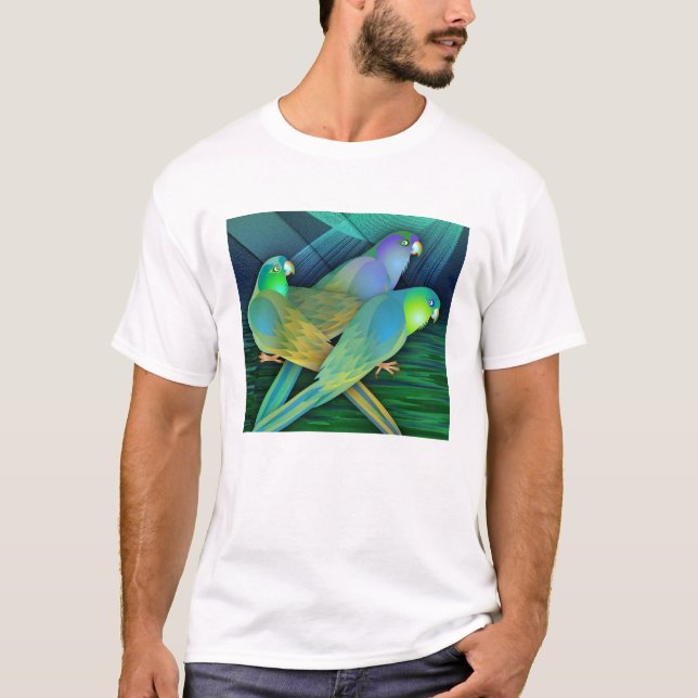 Gröntpapegojor T-shirt (Framsida)