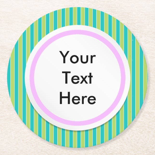 Gröntrandar Underlägg Papper Rund (Framsidan)