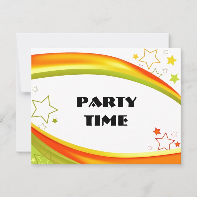 Grönts- och Orange Inbjudningar (Framsida)