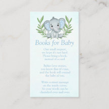 Grönyta Elefant Pojke Baby Shower Böcker för Bebis