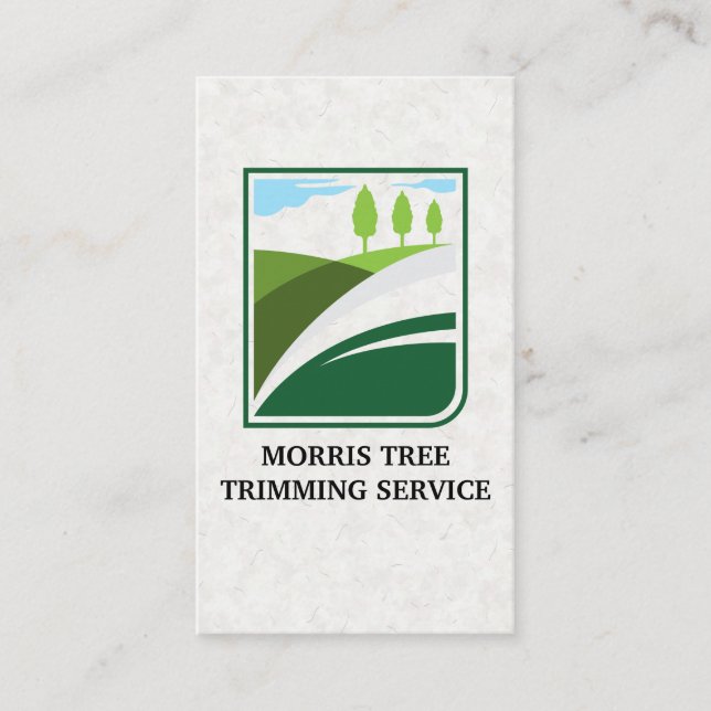 Grönyta Landskaps Träd Logotyp Visitkort (Framsida)