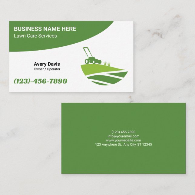 Grönyta Skötsel Landskapsarkitektur Service Logoty Visitkort (Fram/baksida)