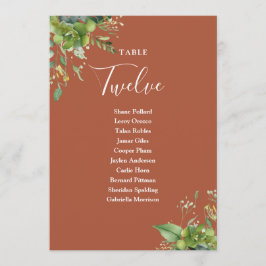 Grönyta Terrakotta Sittplan Bordnummer Tack Kort