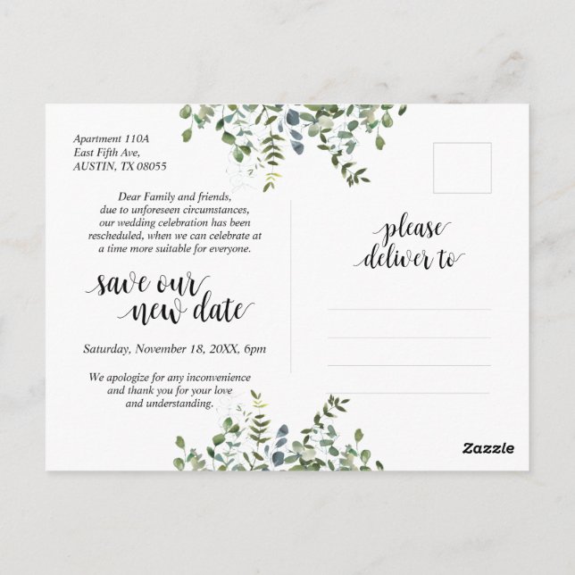 Grönyta Trädgård, Kärlek är Tålamod, Uppflyttad Vykort (Baksida)