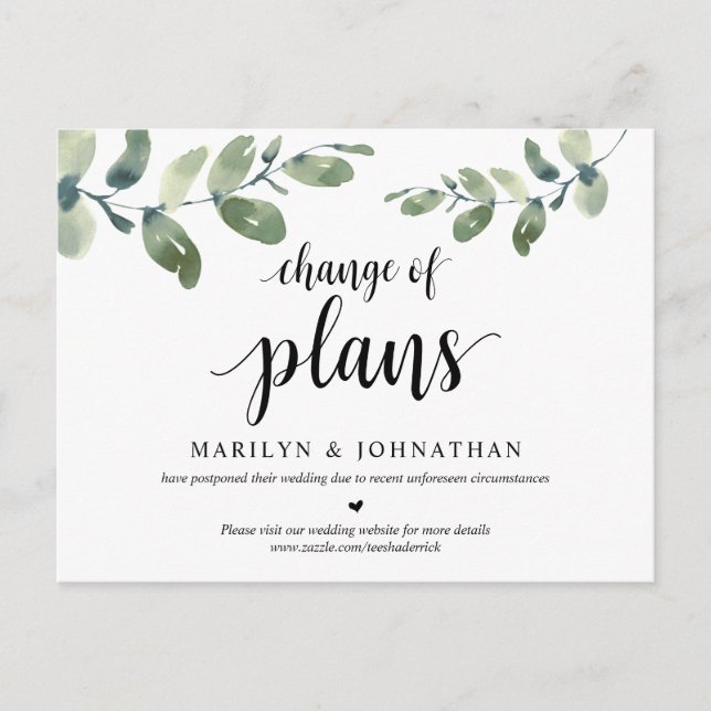 Grönyte Trädgård, Ändrade Planer, Uppställt Vykort (Framsida)