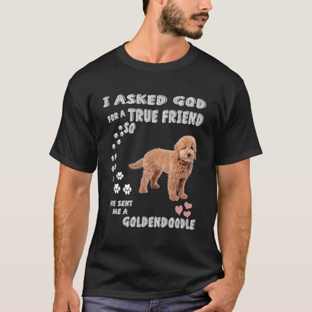 Groodle Hund Mamma Doodle Pappa Mini Goldendoodle T Shirt (Framsida)