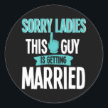 Groom att vara Bröllop Runt Klistermärke<br><div class="desc">Groom att vara Bröllop</div>