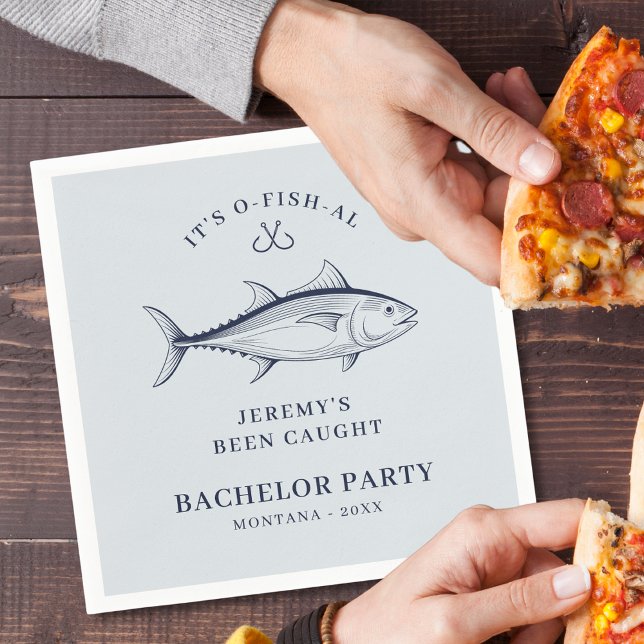 Groom Bachelor Party Fishing Resa Helg Pappersservett (Skapare uppladdad)