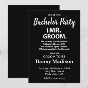 Groom Bachelor Party Inbjudningar