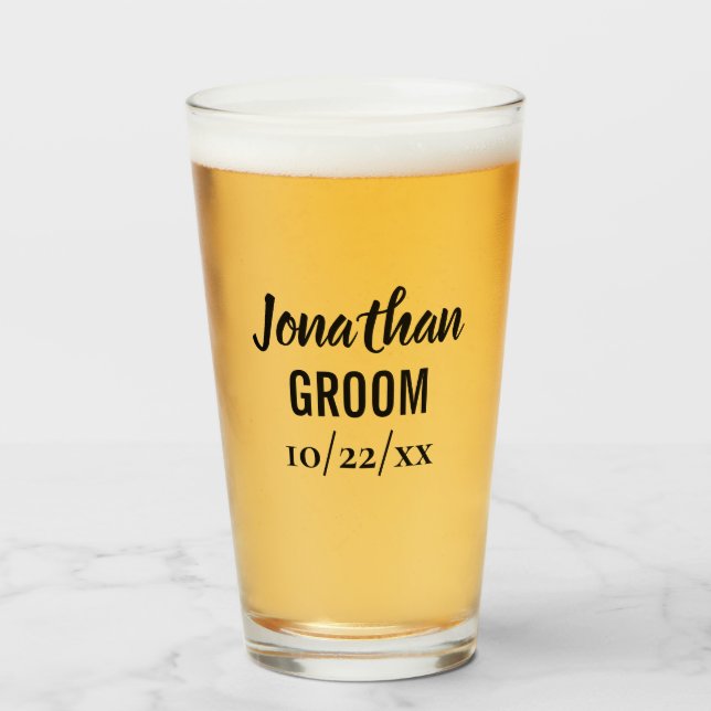 Groom Bachelor Party Wedding Favor Beer Pint Glaskopp (Framsida fylld)