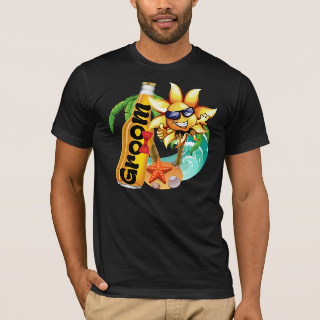 Groom Beach Beer Honeymoon T-shirt (Framsida)