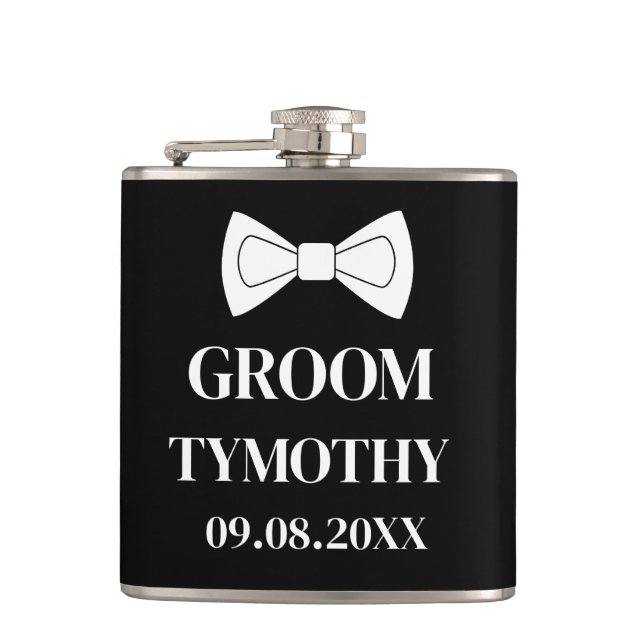 Groom Black Elegant Modern Gifts Bröllop Fickplunta (Framsidan)