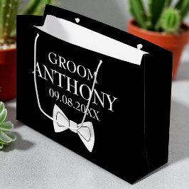 Groom Black Elegant Modern Namn-gåvor Bröllop