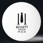 Groom Black Tie Pingisboll<br><div class="desc">Dessa pingpong bollar skulle vara perfekt för brudgummen. Om all din bröllopsfest kommer att ha kostym på sig är det underbart med en slump och en slips i svart. Avslappnaden är ännu formell. De skulle vara så roligt för en reklamfest eller helg. Hämta 6 för varje person i brudens sida...</div>
