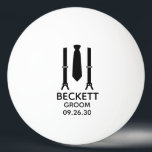 Groom Black Tie Pingisboll<br><div class="desc">Dessa pingpong bollar skulle vara perfekt för brudgummen. Om all din bröllopsfest kommer att ha kostym på sig är det underbart med en slump och en slips i svart. Avslappnaden är ännu formell. De skulle vara så roligt för en reklamfest eller helg. Hämta 6 för varje person i brudens sida...</div>