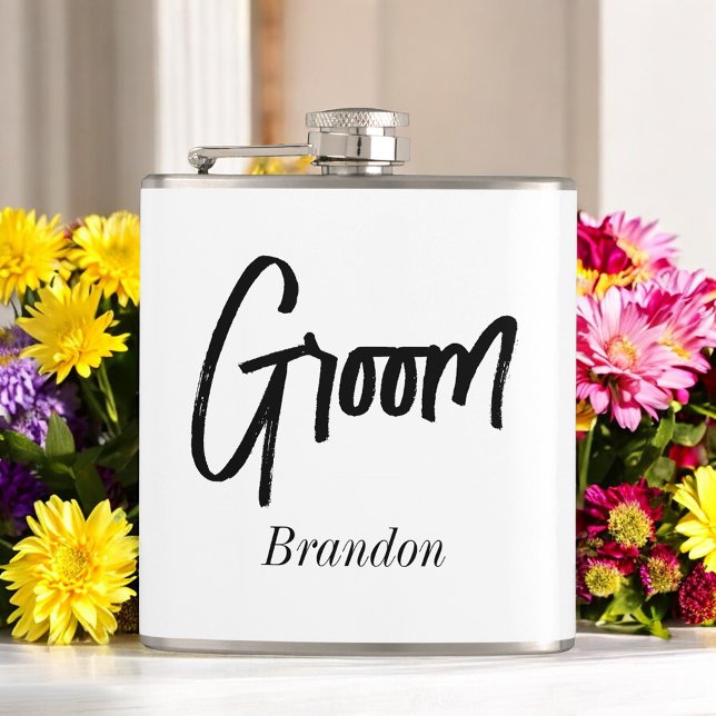 Groom Black White Bröllop Fickplunta (Skapare uppladdad)
