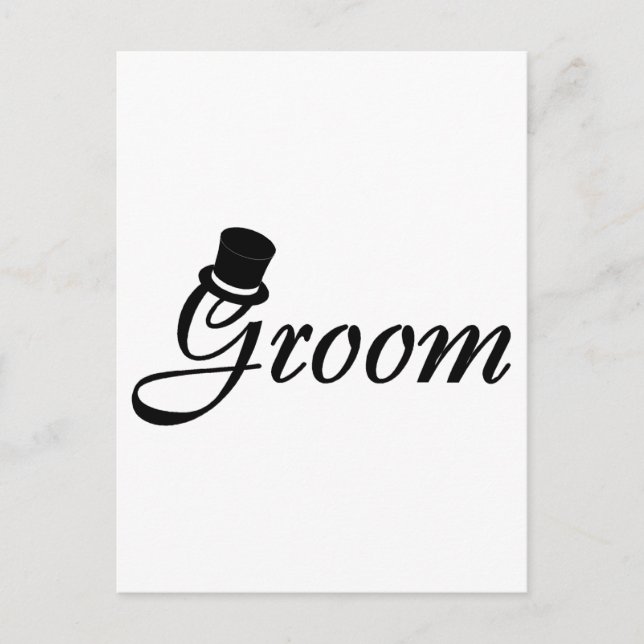 Groom (Blk Top hat) Vykort (Framsida)