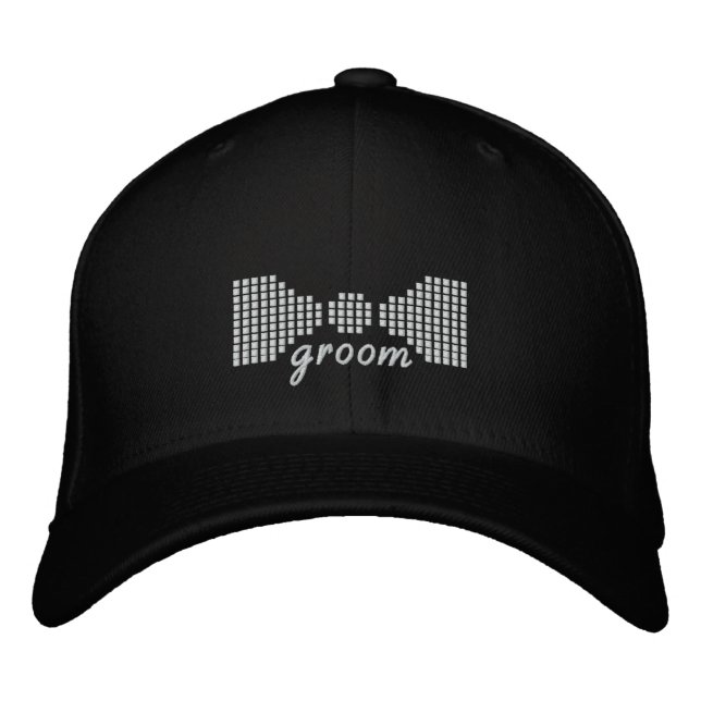 Groom Bow Tie Broderad Keps (Framsida)