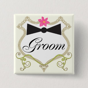 Groom Bow Tie Bröllop Badges Knapp