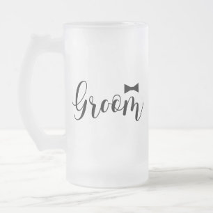 Groom-Bowtie Bröllop,-Bachelor-party Frostat Ölglas