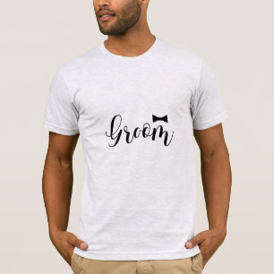 Groom Bowtie Bröllop Bachelor T Shirt