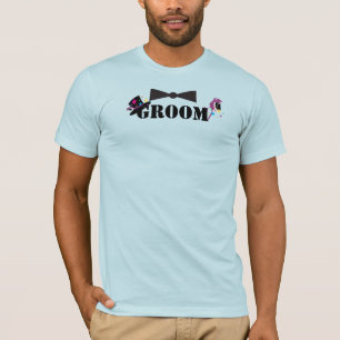 Groom Bowtie Plum Ro Stars Top hat T-shirts