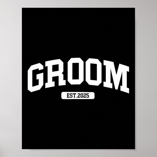 Groom Bride 2025 Ny gifta Par Förlovning W Poster (Framsidan)
