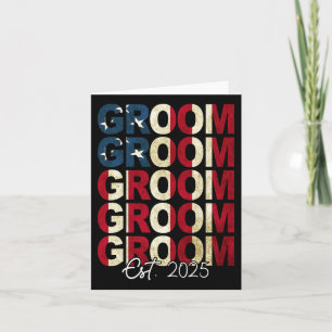 Groom Bride Est. 2025 USA Ny gifta Par Kort