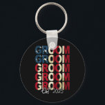 Groom Bride Est. 2025 USA Ny gifta Par Nyckelring<br><div class="desc">Groom Bride Est. 2025 Matchning mellan USA och Ny gifta Par</div>