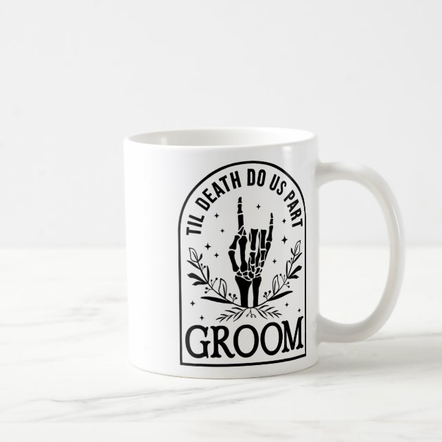 Groom Bride Förlovning Bröllop Halloween lite Mors Kaffemugg (Höger)