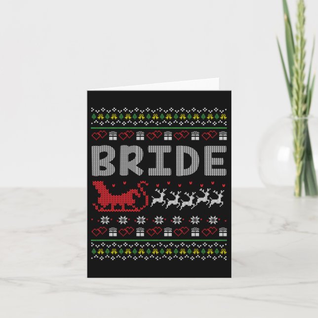 Groom Bride jul Julafton Ugly Matching par Gi Kort (Framsida)