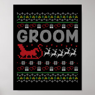 Groom Bride jul Julafton Ugly Matching par Gi Poster