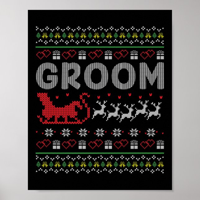 Groom Bride jul Julafton Ugly Matching par Gi Poster (Framsidan)