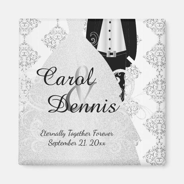 Groom & Bride Keepsaké Magnet (Framsidan)