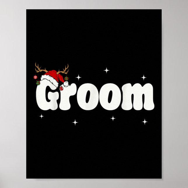 Groom Bride Santa Par julutseenden Julafton P Poster (Framsidan)