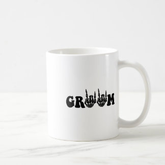 Groom Bride Skeleton Gothic Halloween Bröllop Bach Kaffemugg