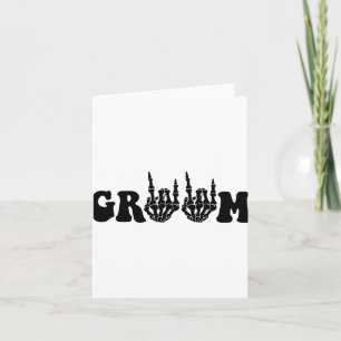 Groom Bride Skeleton Gothic Halloween Bröllop Bach Kort