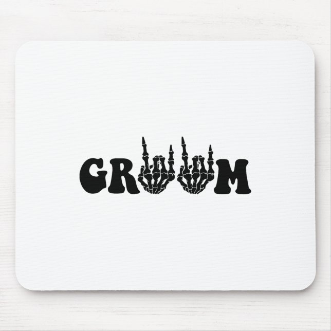 Groom Bride Skeleton Gothic Halloween Bröllop Bach Musmatta (Framsidan)