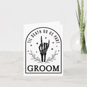 Groom Bride Skeleton Gothic Halloween Förlovning W Kort
