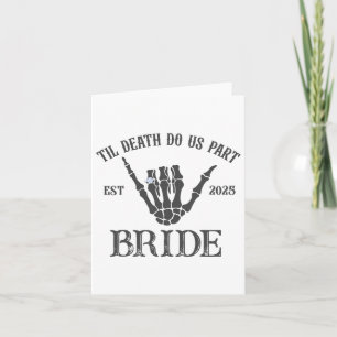 Groom Bride Skeleton Gothic Halloween Förlovning W Kort