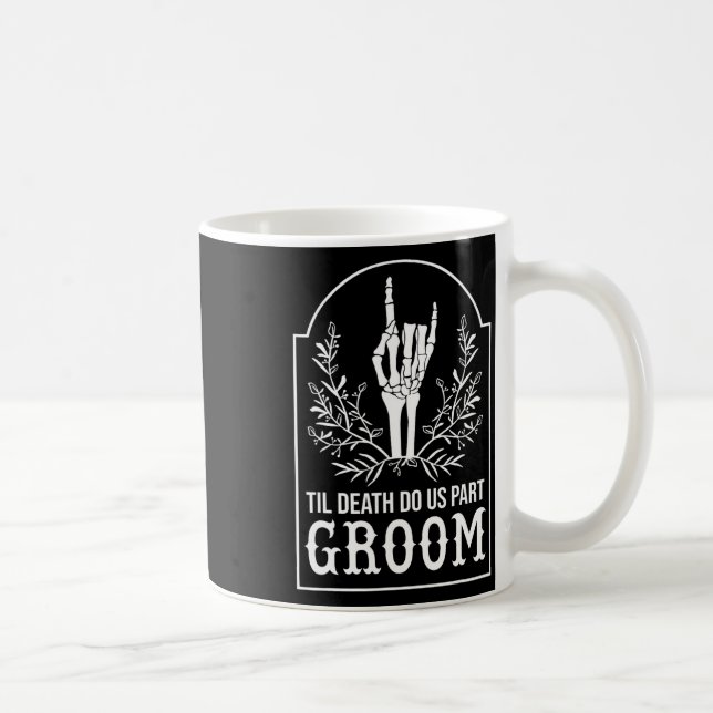 Groom Bride Skeleton Hand Par Matching Bröllop Kaffemugg (Höger)