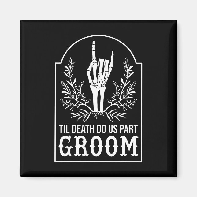 Groom Bride Skeleton Hand Par Matching Bröllop Magnet (Framsidan)