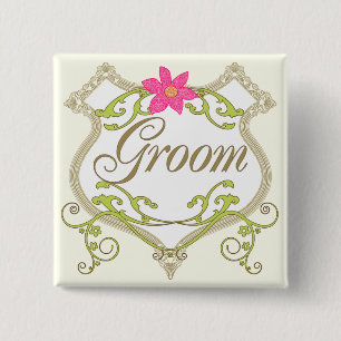 Groom Bröllop Badges Knapp